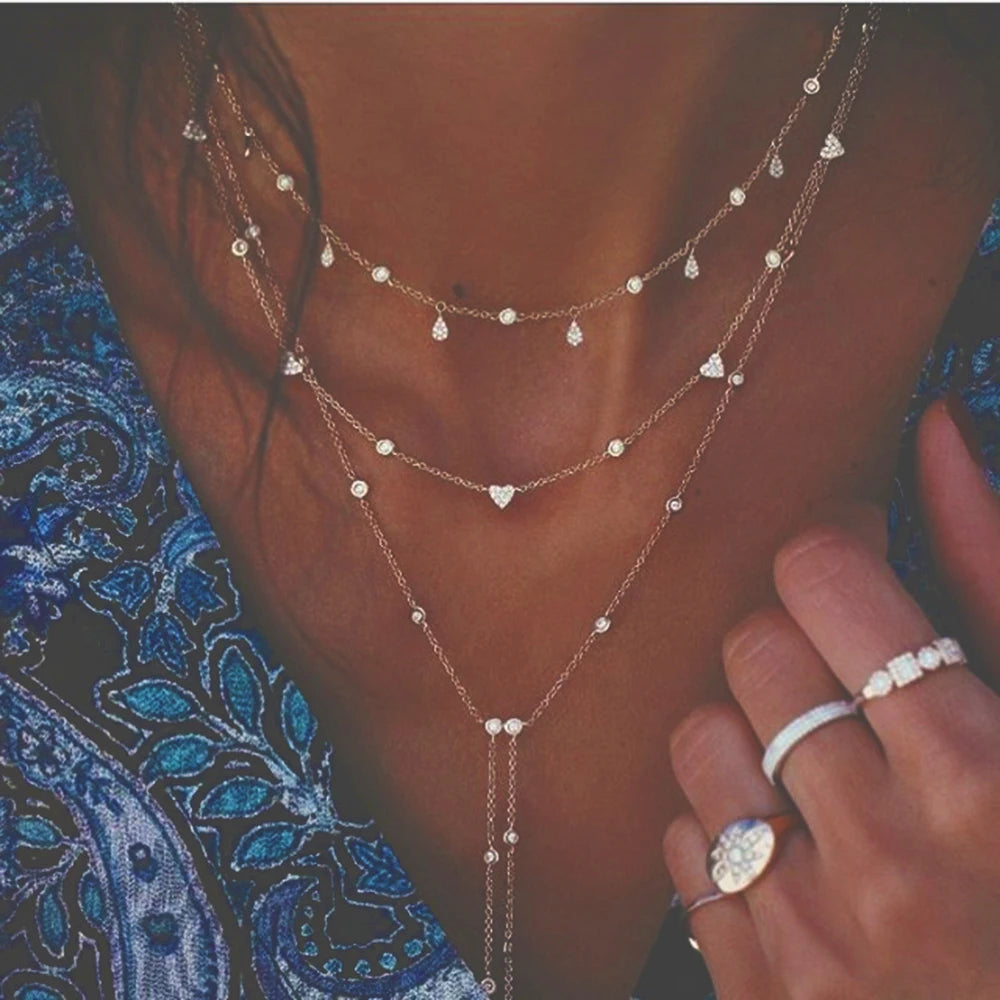 Star and Moon Layered Necklace