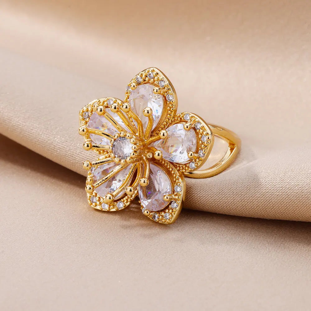 Elegant Pink Floral Ring