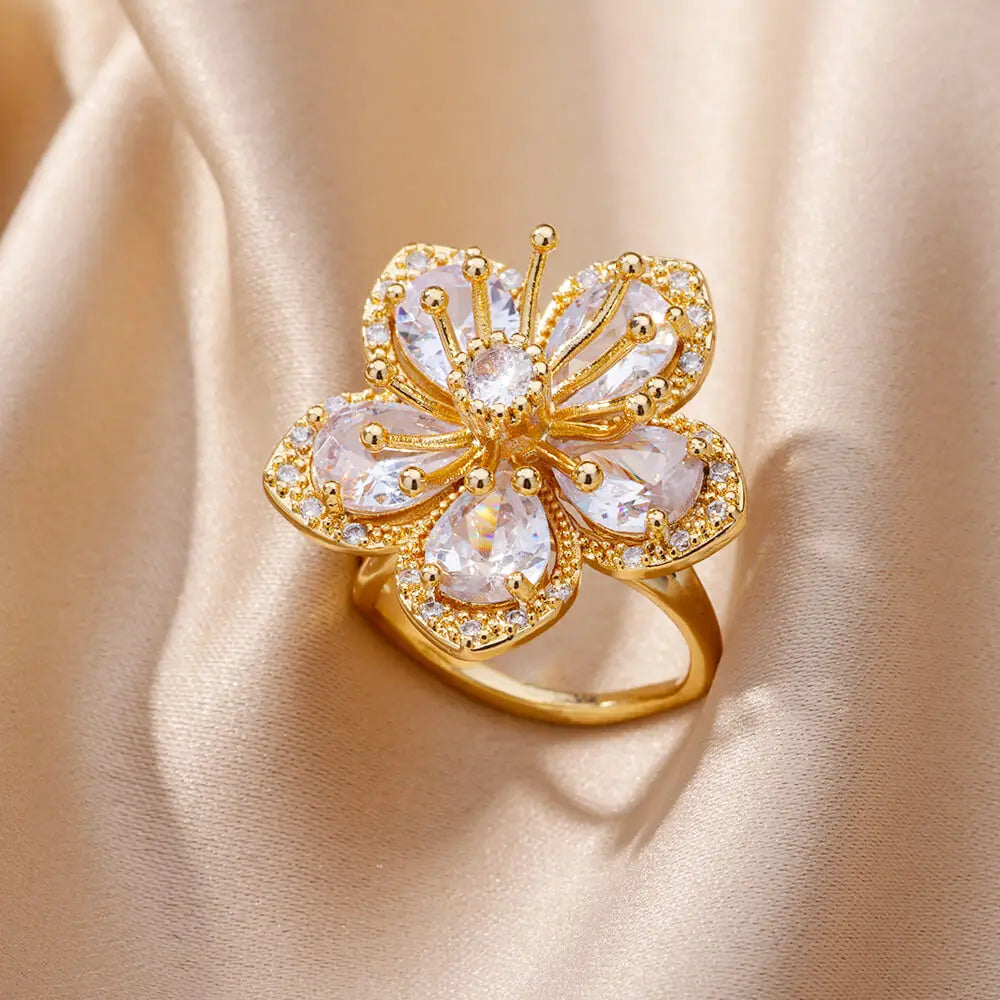 Elegant Pink Floral Ring
