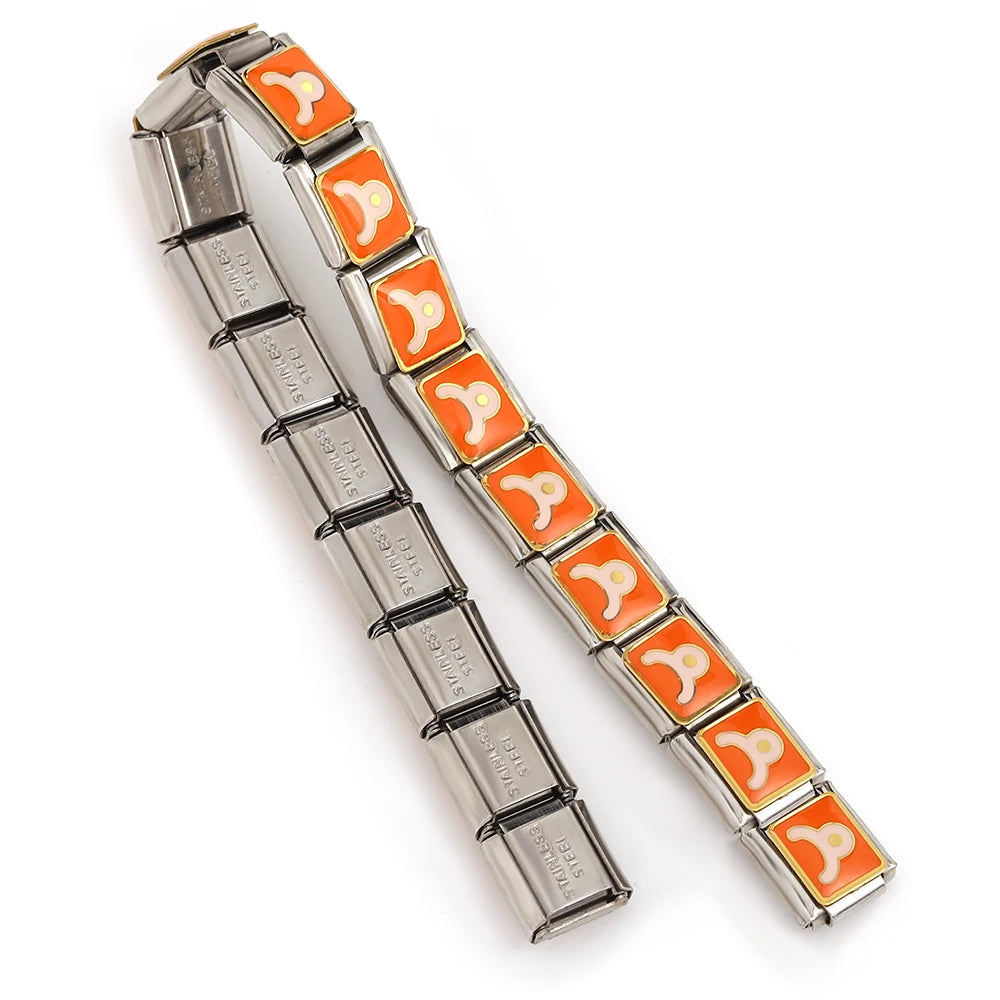 Zodiac Bead Charm Bracelet - Stainless Steel