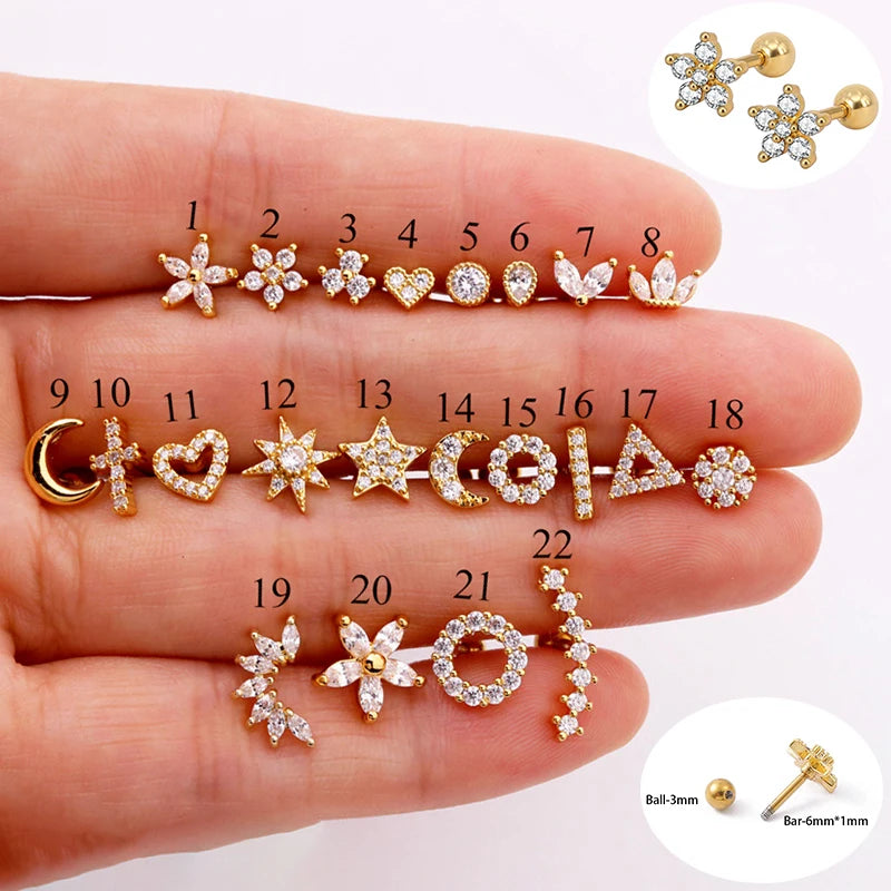 Gold Mini Stud Earrings