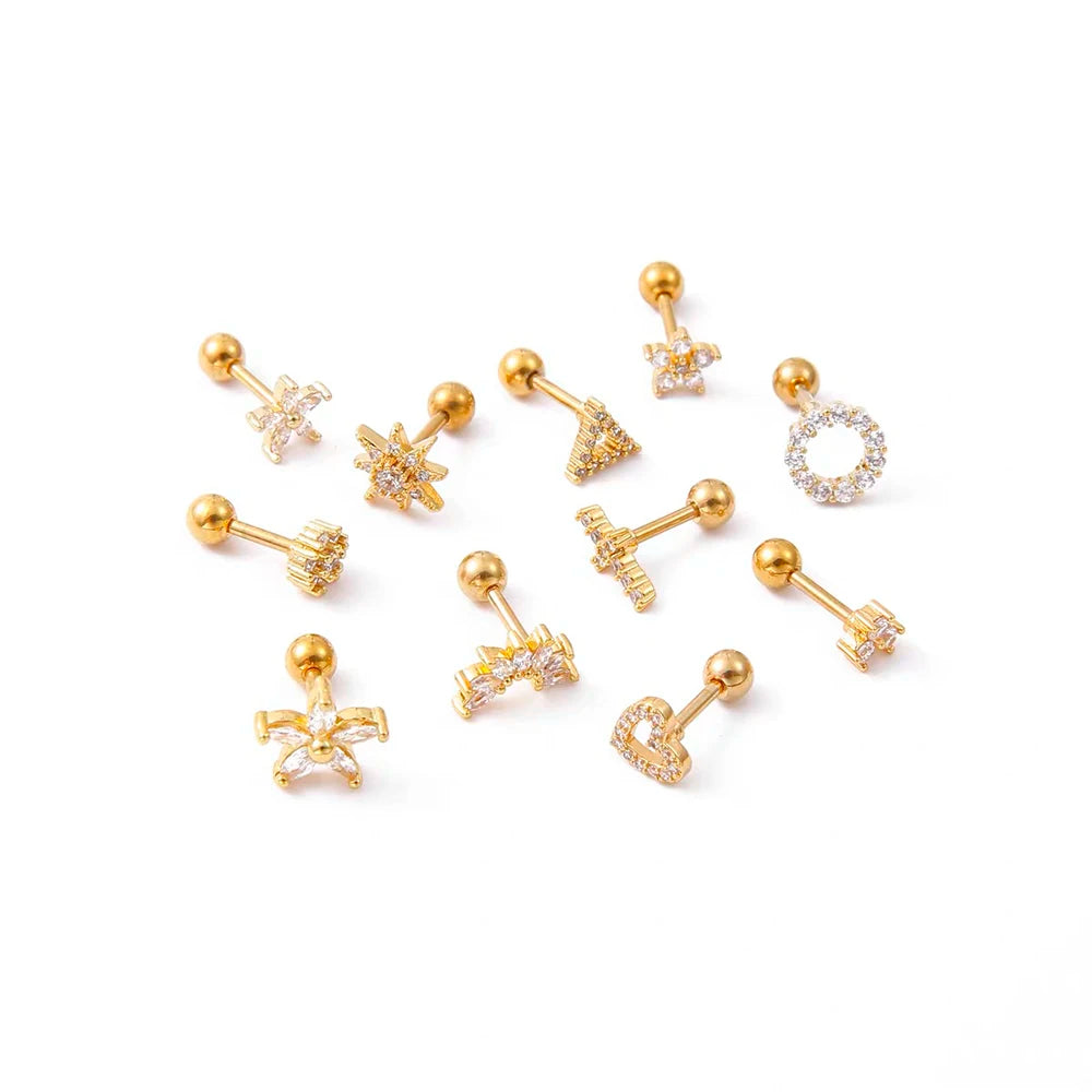 Gold Mini Stud Earrings