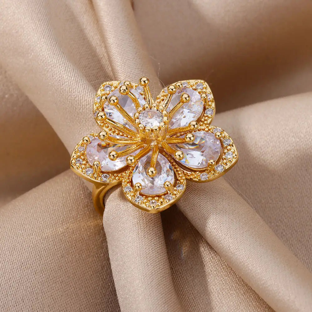 Elegant Pink Floral Ring