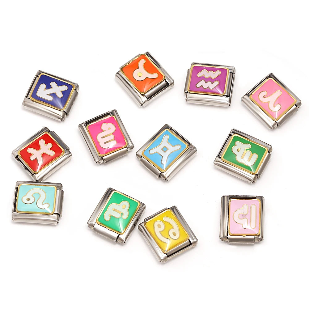 Zodiac Bead Charm Bracelet - Stainless Steel