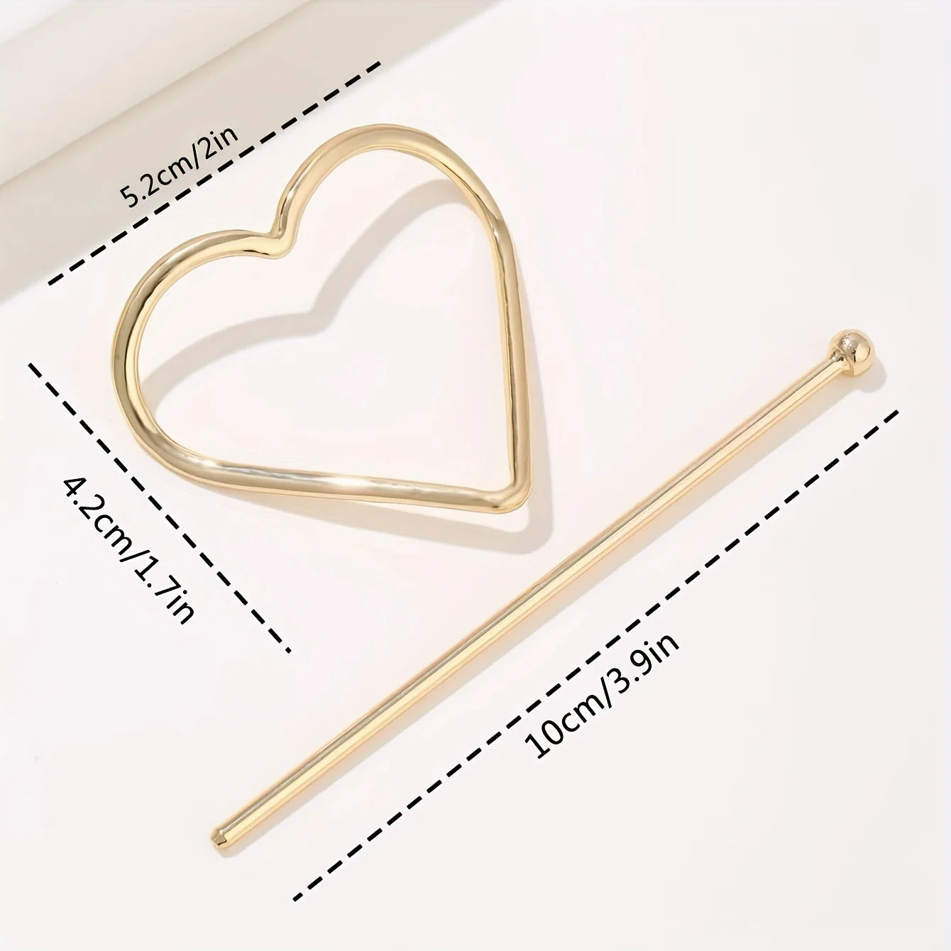 Heart-Shaped Arrow Hairpin: Minimalist Elegance