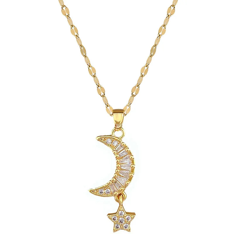 Classic Moon and Star Necklace