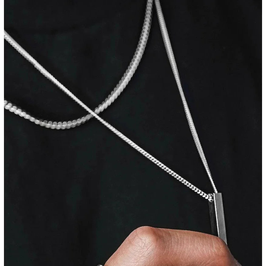 3D Bar Pendant Necklace Set