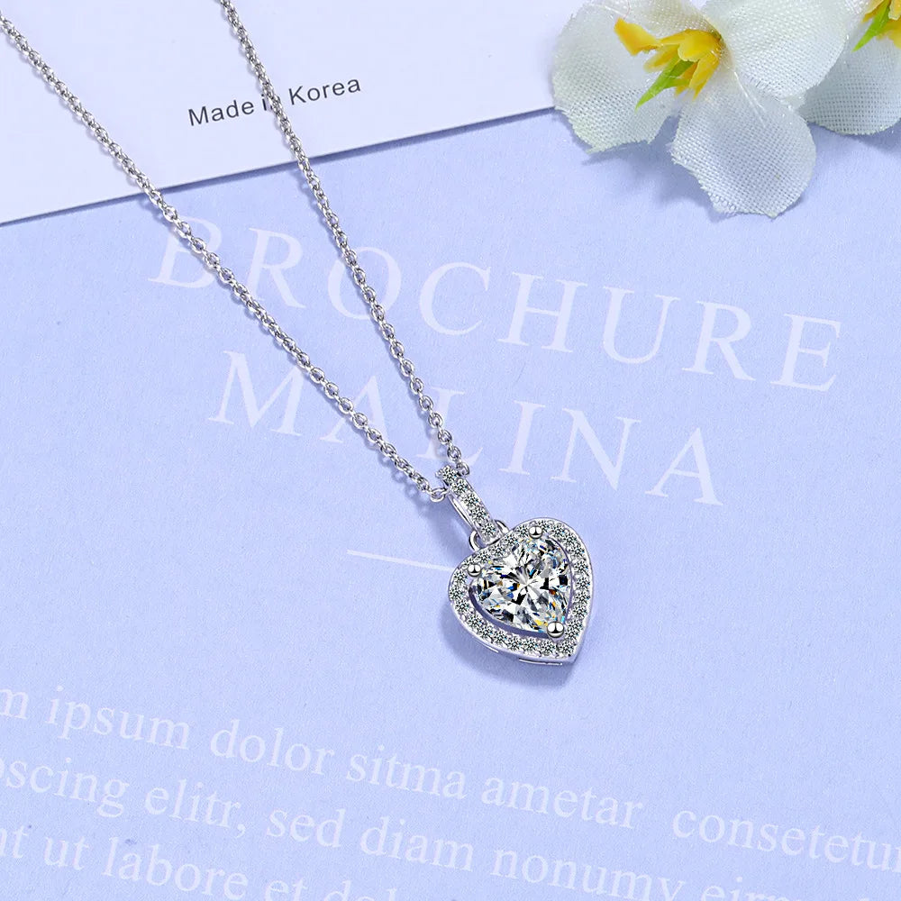 Radiant Love: Sterling Silver Heart Necklace