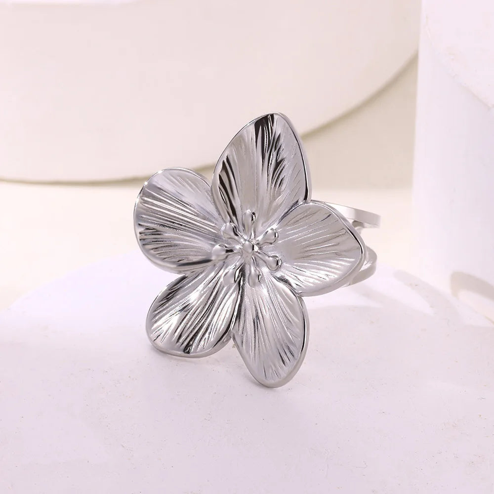 Gold Sun Starfish Open Flower Ring