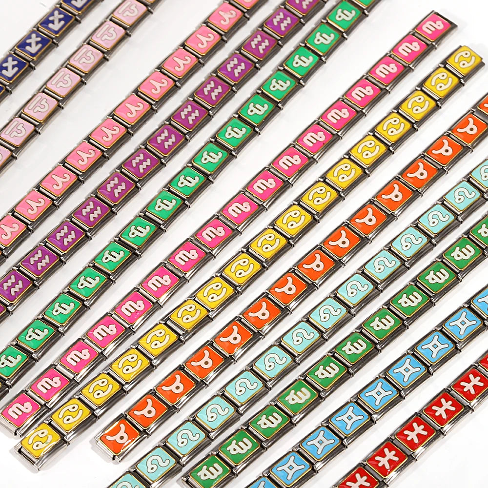 Zodiac Bead Charm Bracelet - Stainless Steel